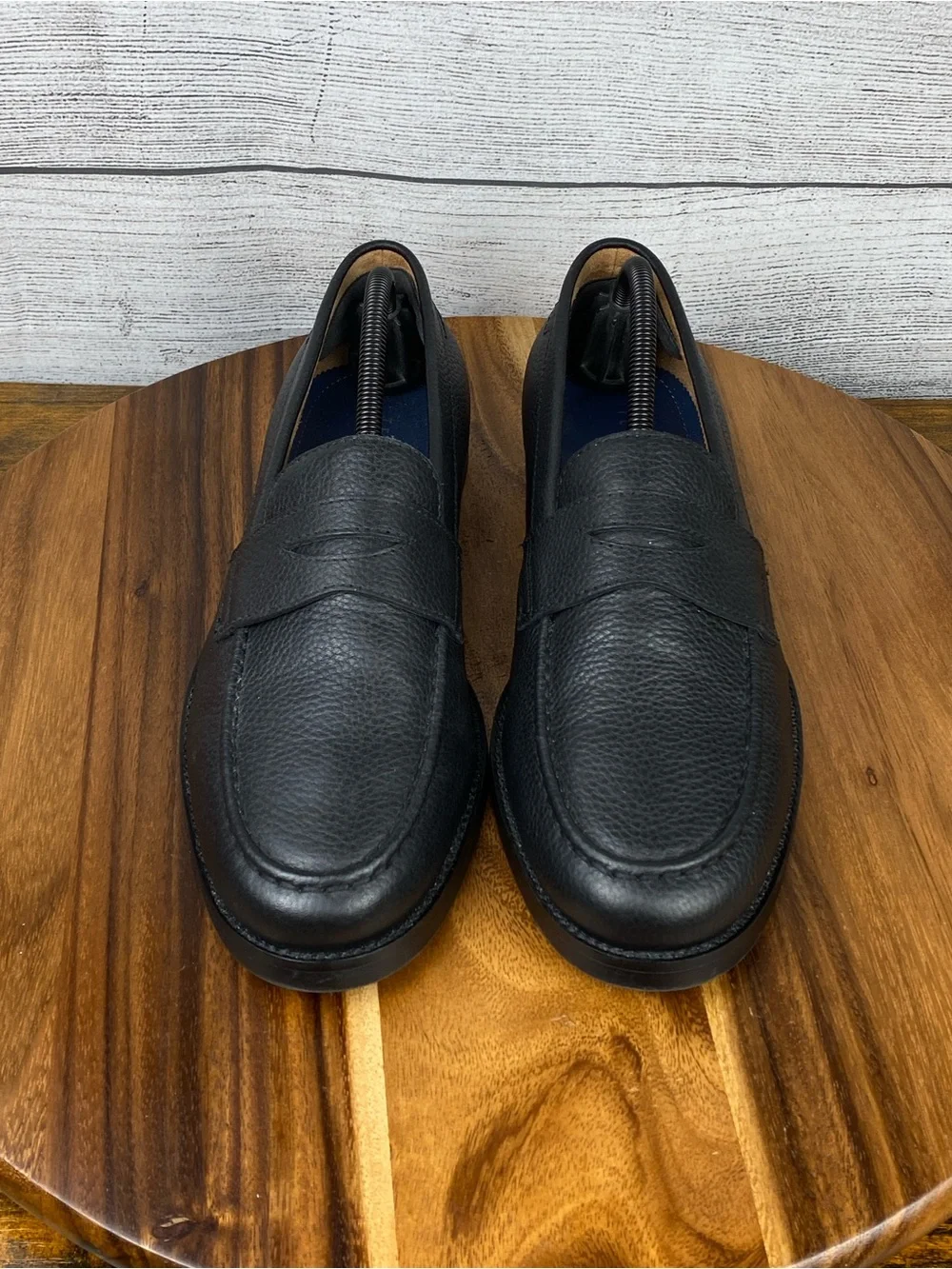 Ted Baker Parliament Penny Loafers Pebbled Black Leather Upper Men’s Shoe Size 9